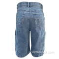 Custom Men's Summer Broidered Cargo Jeans Shorts denim